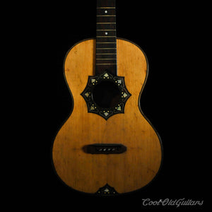 Ornate 1800s European Acoustic Parlor Guitar