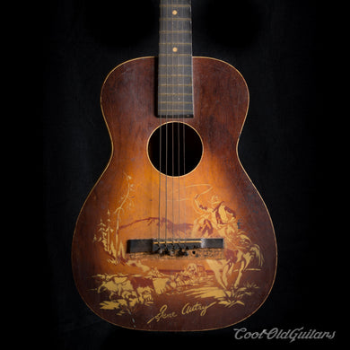 Vintage 1940s Supertone Gene Autry Acoustic Guitar with Kluson Tuners - Luthier Repair